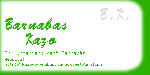 barnabas kazo business card